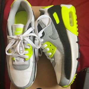 Nike Kids Sneakers - White, Gray, Neon Yellow